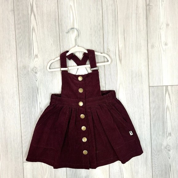 NWT Lacey Lane Size 5 Sadie Dress Corduroy Jumper Girls Button Front - Picture 1 of 9